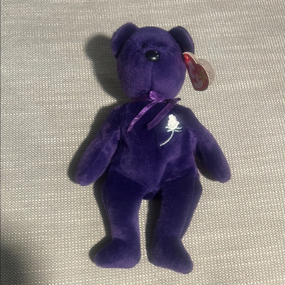 TY Beanie Baby Purple Bear